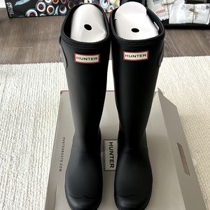 Womens Hunter Original Tour Tall Boots, Black - sz 10